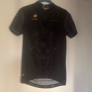 Le Coq Sportif Black and Gold Unisex Men's cycling Jersey bnwt size  sm chest 34